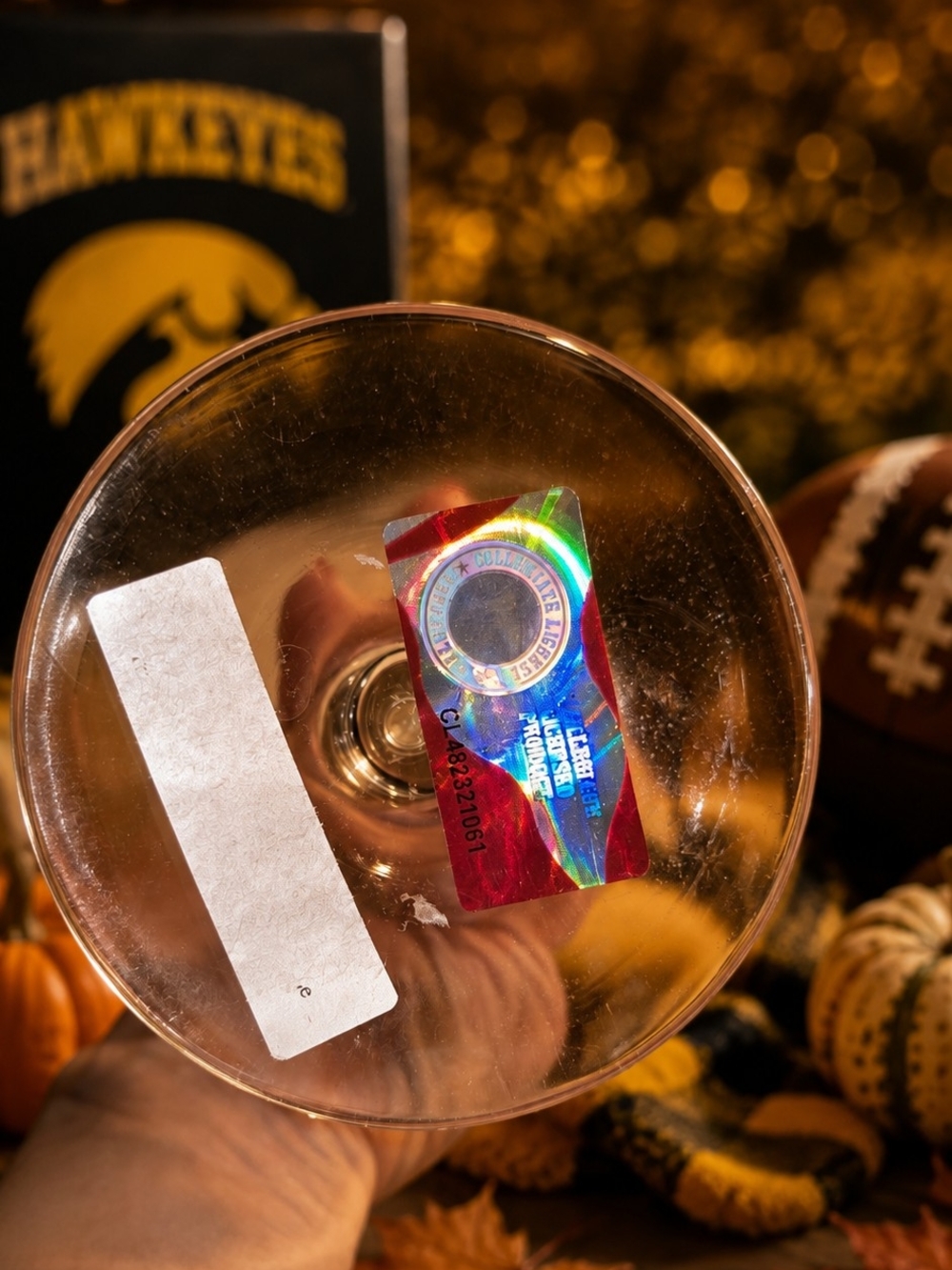 Yellow & Black Iowa Hawkeye Logo Wine Glasses - Set of 2 - Picture 4 of 4